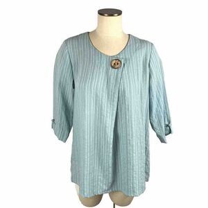 Fridaze Linen Pleated Button Accent Front Tunic Top Size S Shirt Beachy Comfy